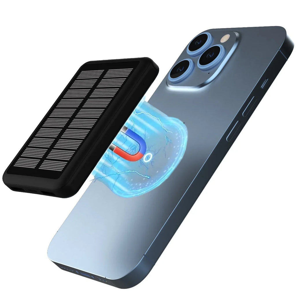 Rabrand Magsafe Fast Charging Portable Power Bank, Solar Wireless Magnetic Phone Charger 5000 Mah
