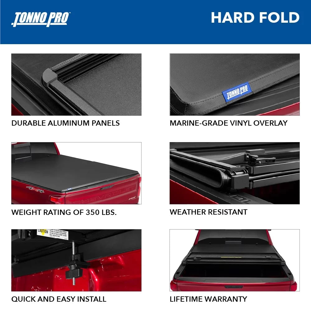 Tonno Pro Hard Fold, Hard Folding Truck Bed Tonneau Coating | HF-366 | Fits 1999 - 2016 Ford F-250/350 Super Duty 6' 9" Bed (81")
