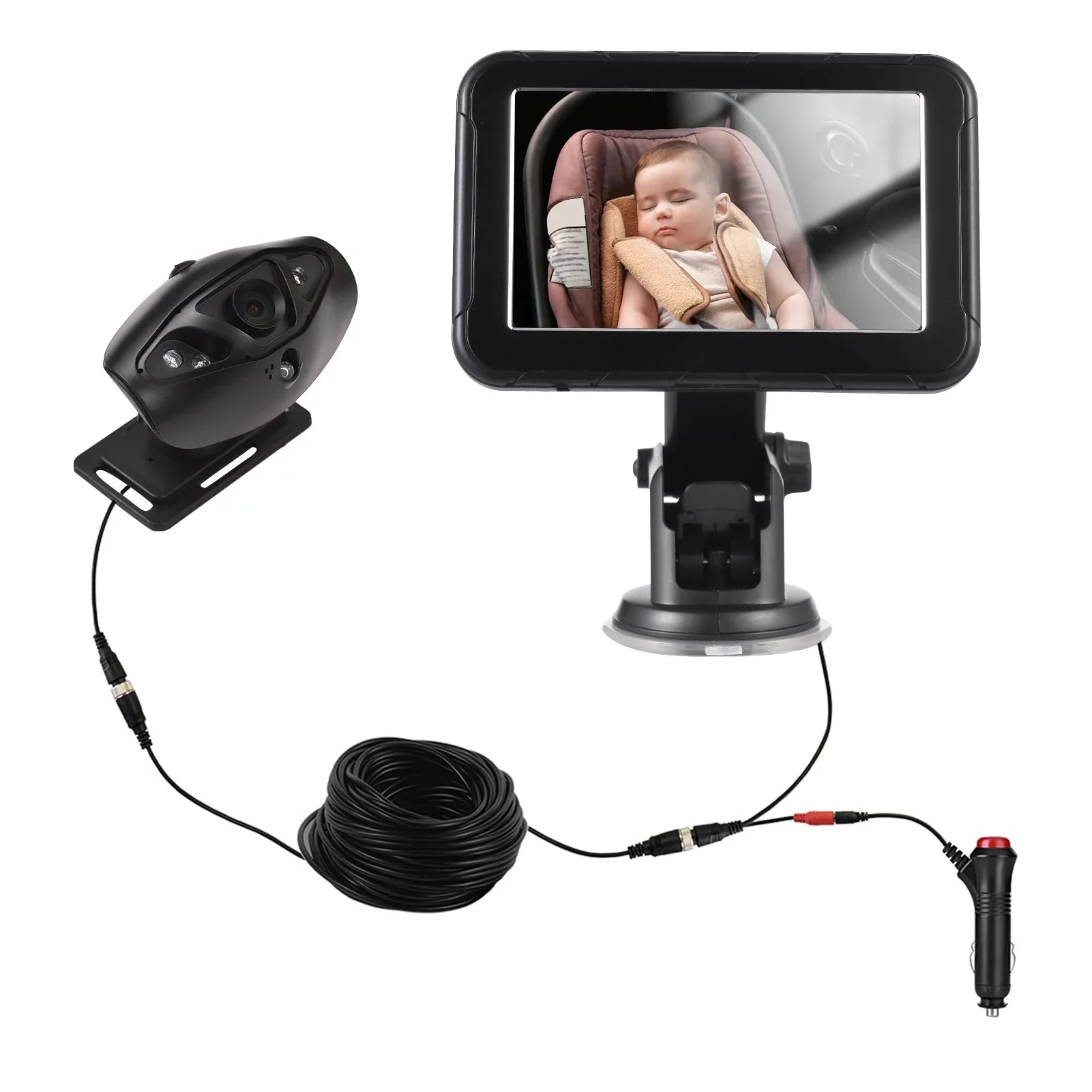 moobody Baby Car Monitor 1080P High Definition Monitor Camera for Baby Rear Facing Seat 5 Inch Car Seat Mirror Display 150° Wide View Night Vision Baby Car Mirror Camera Easy Installation