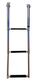 Pactrade Marine Vessel Stainless Steel 3 Steps Telescopic Folding Ladder with Rubber Foot Grips