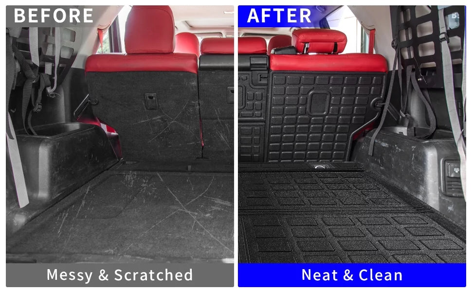 Fit 2010-2023 Toyota 4Runner Trunk Mat Cargo Mat Cargo Liner Back Seat Wrap Protector 2022 Toyota 4 Runner Accessories (Trunk Mat + Backrest Mats,Fit Without Sliding Tray)